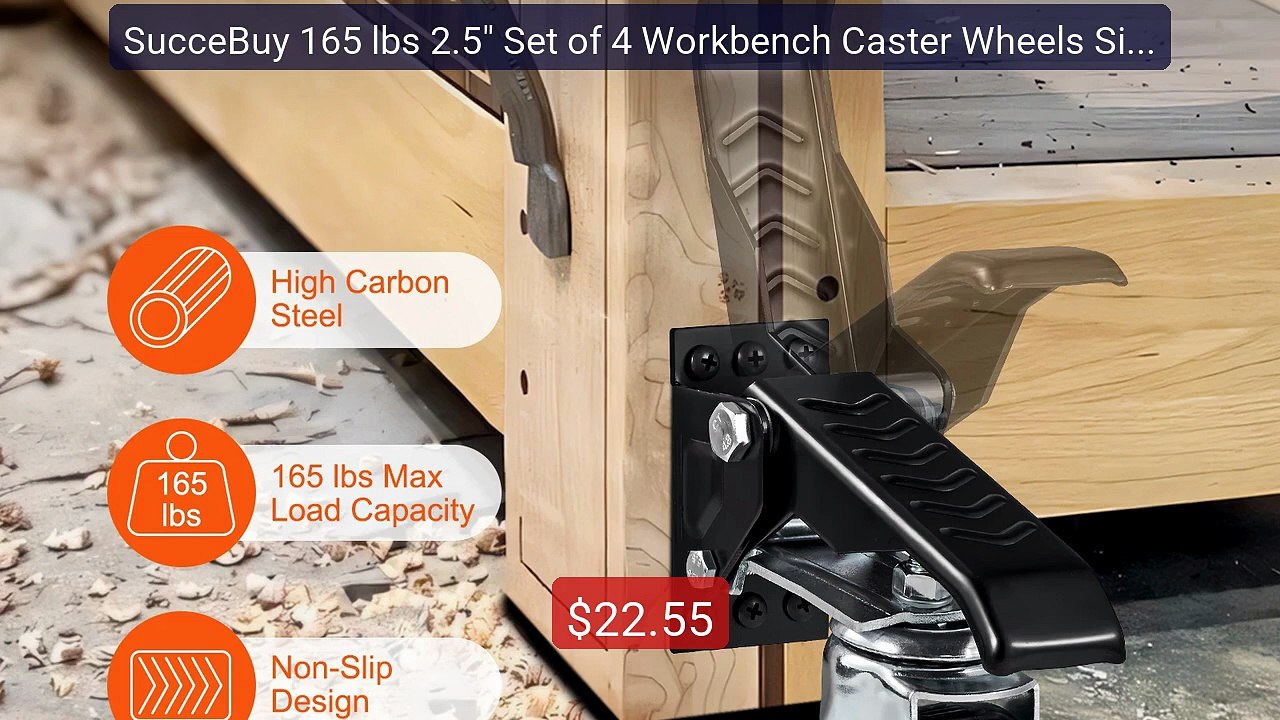 SucceBuy 165 lbs 2.5" Set of 4 Workbench Caster Wheels Side Mounte... -- Best Deal 2026 | Shop Now!
