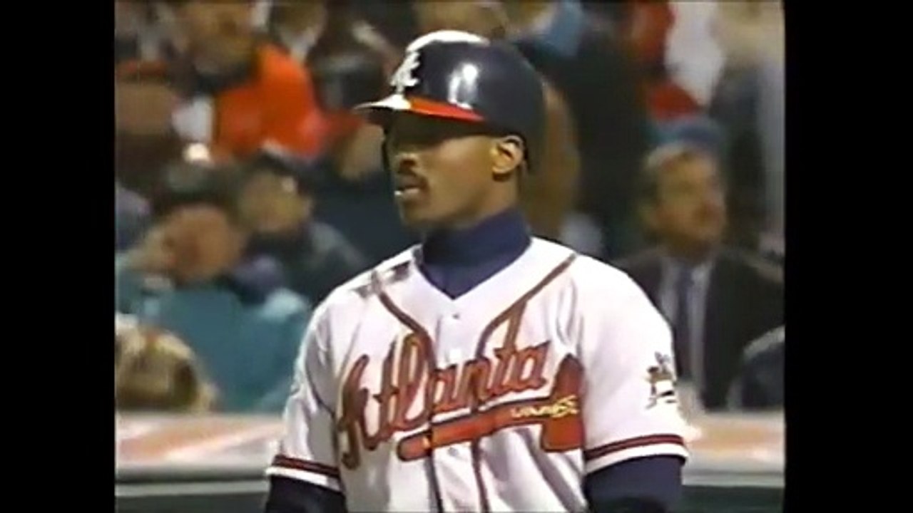 Fred McGriff hits RBI Single off Charles Nagy (1995 World Series Game 3)