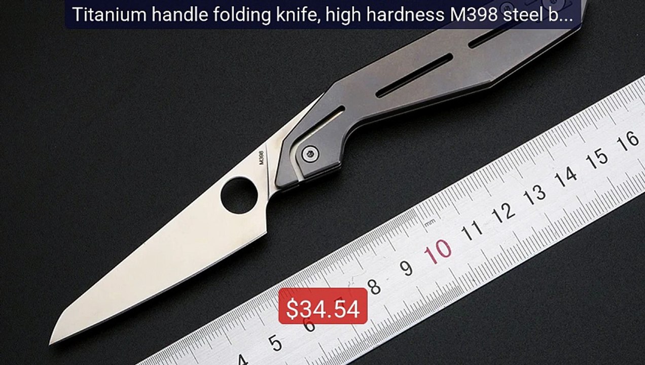 Titanium handle folding knife, high hardness M398 steel bla... -- Top Pick 2026 | Unbeatable Price!