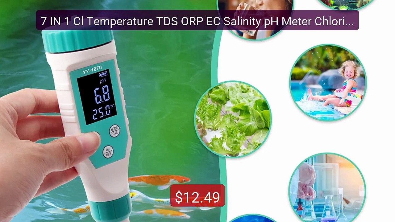 7 IN 1 Cl Temperature TDS ORP EC Salinity pH Meter Chlorine Testers... -- Top Rated 2026 | Buy Now!