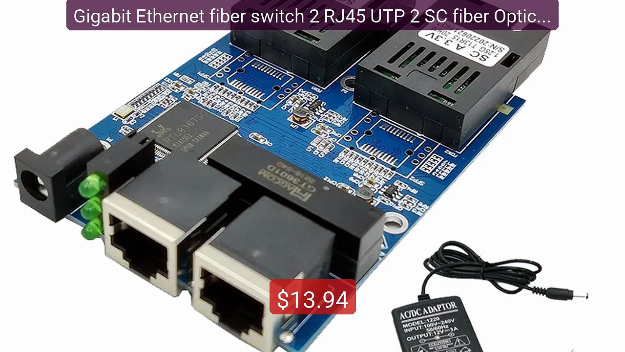 Gigabit Ethernet fiber switch 2 RJ45 UTP 2 SC f...