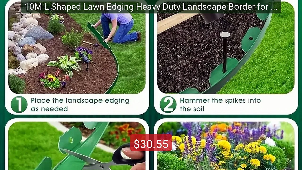 10M L Shaped Lawn Edging Heavy Duty Landscape Border for Grass... -- Best Buy 2026 | Great Quality!