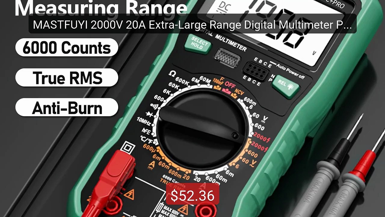 MASTFUYI 2000V 20A Extra-Large Range Digital Multimeter Photovoltai... -- Top Rated 2026 | Buy Now!