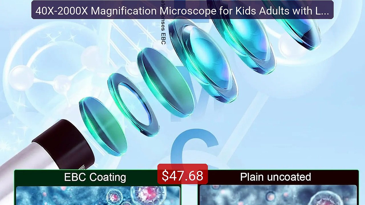 40X-2000X Magnification Microscope for Kids Adults with LED Li... -- Best Buy 2026 | Great Quality!