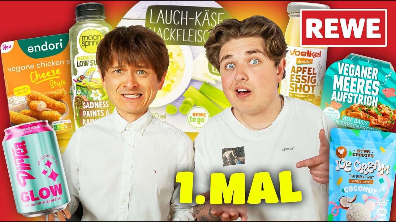 Wir ESSEN diese REWE Produkte zum 1. MAL 🧀🍿 mit Smiley