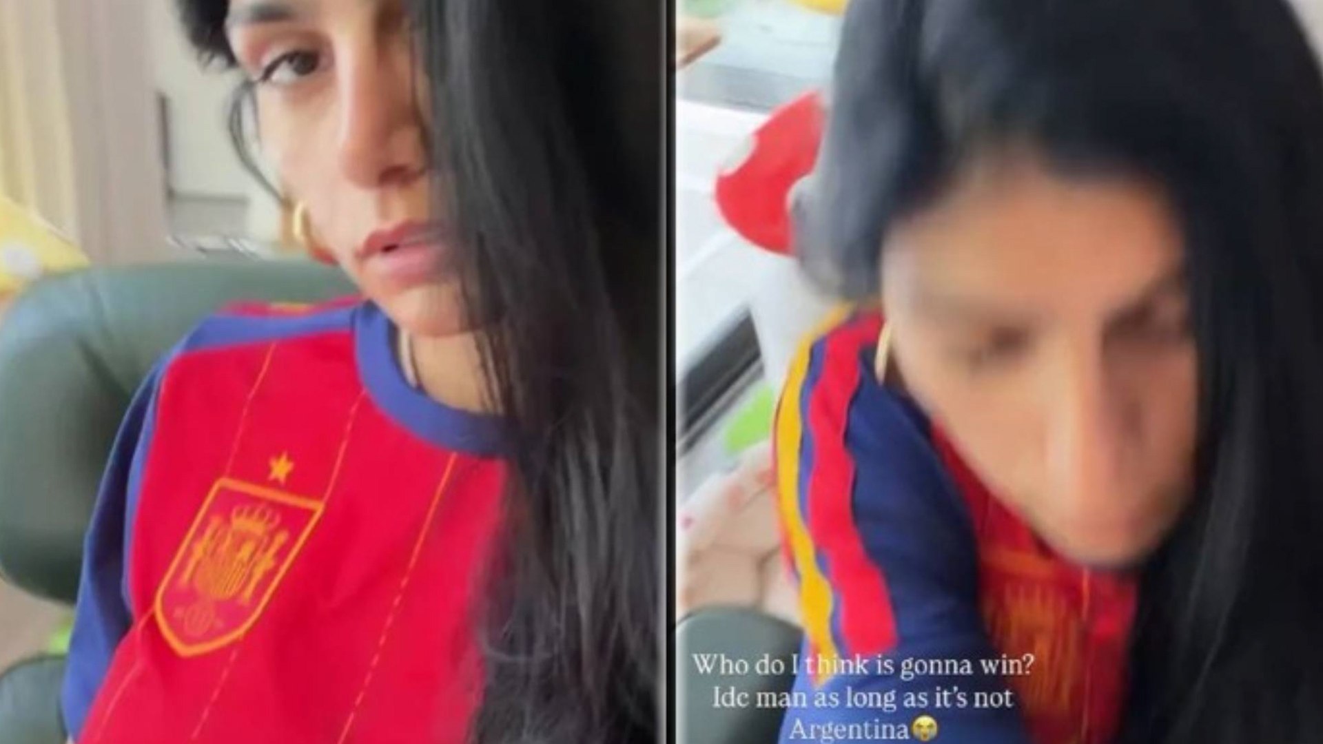 Polémico vídeo de Mia Khalifa con la camiseta de España dejando un mensaje contra Argentina