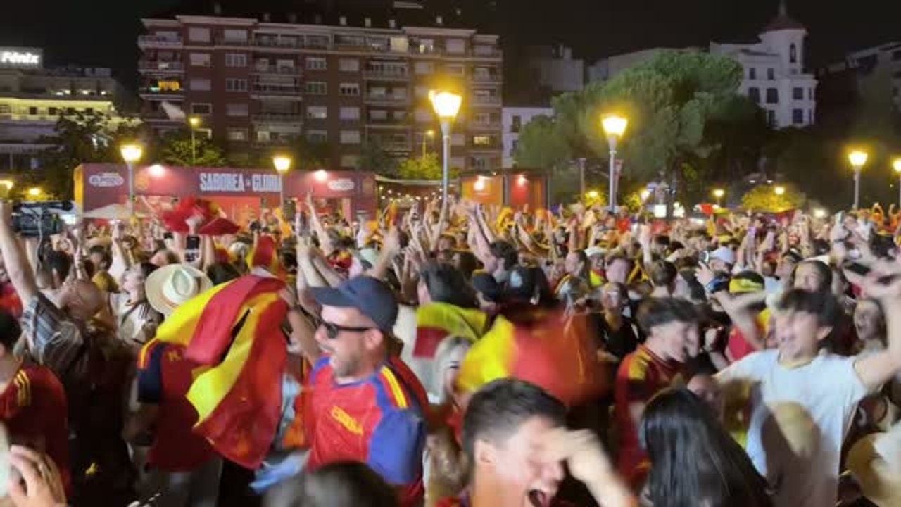 Espagne - Explosion de joie à Madrid lors du succès contre la France