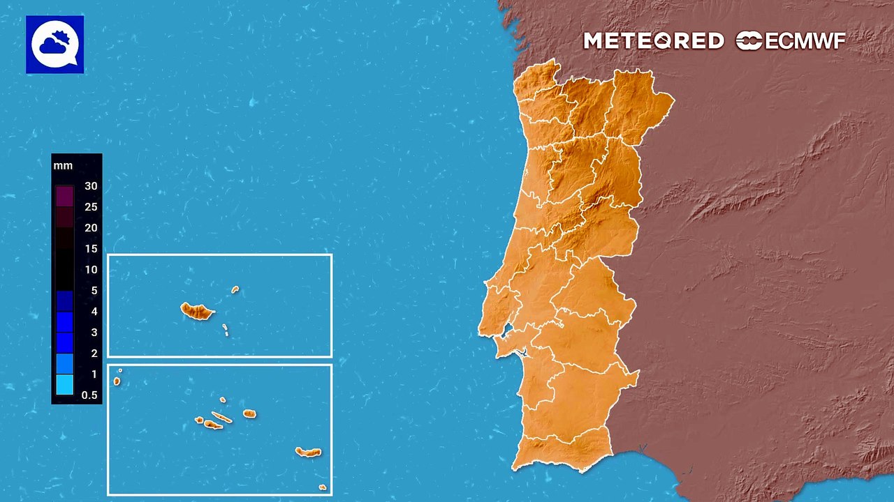 A precipitação deverá concentrar-se sobretudo nos Açores até domingo