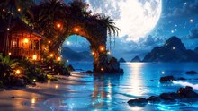 Escape to a Dreamlike Moonlit Paradise | AI Cinematic Fantasy