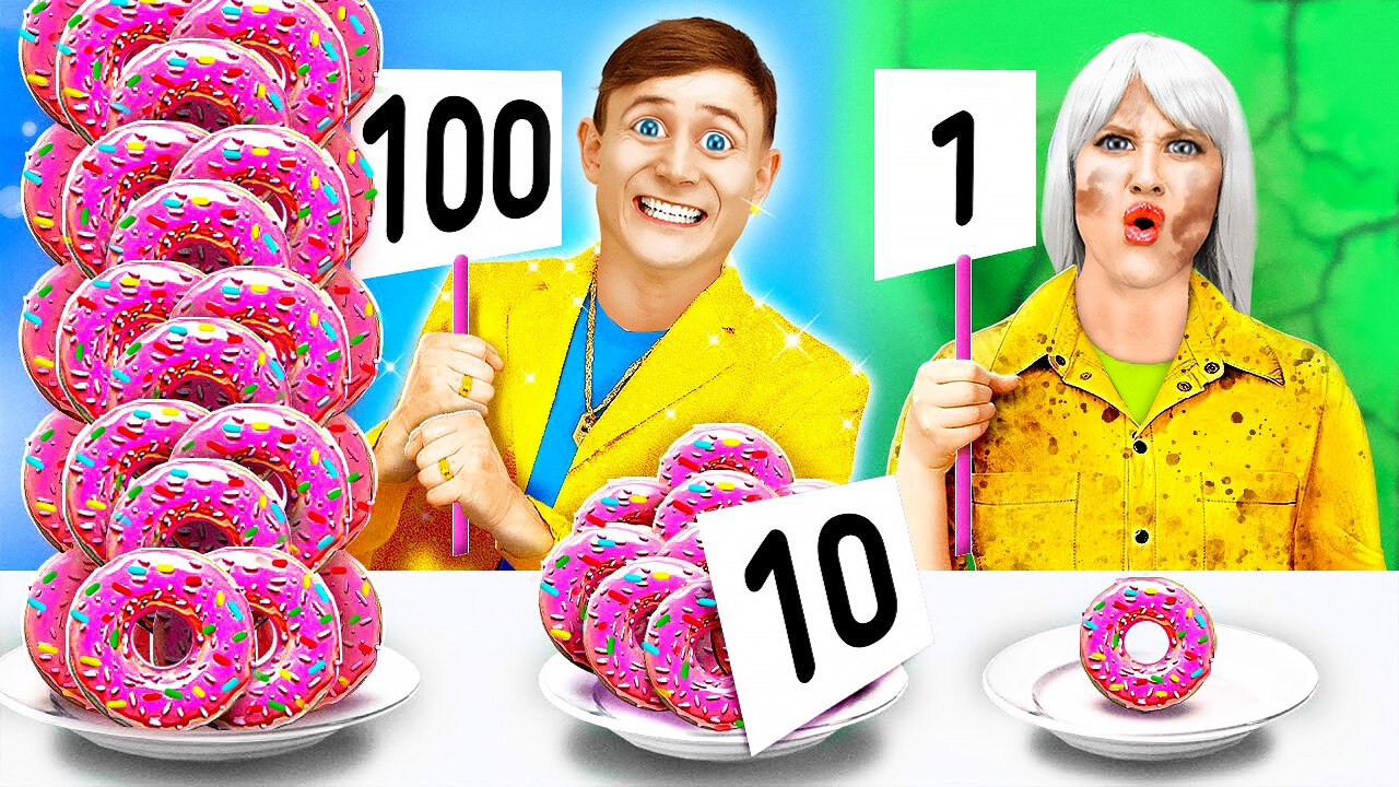 Ultimate Food Showdown: One Meal vs. a Hundred in a Wealth Gap Battle