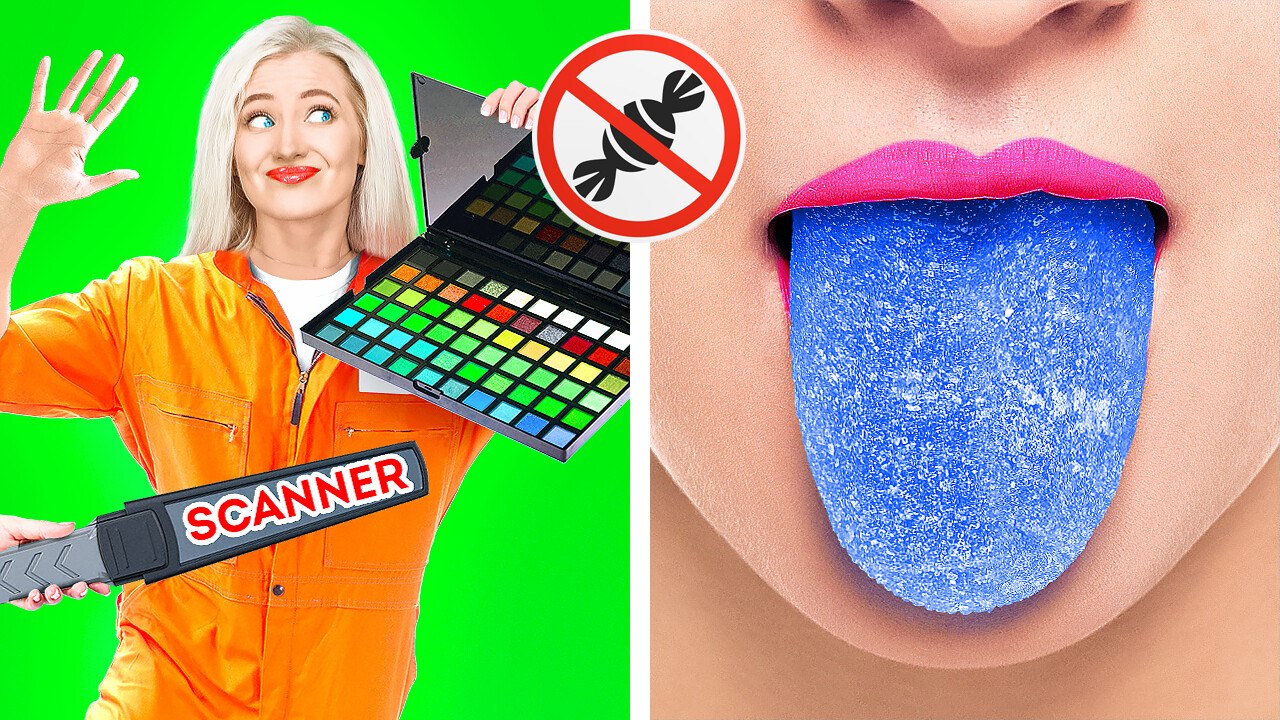SMART AND FUNNY WAYS TO SNEAK FOOD || Genius Ideas to Sneak Food and Makeup by 123 GO! GOLD