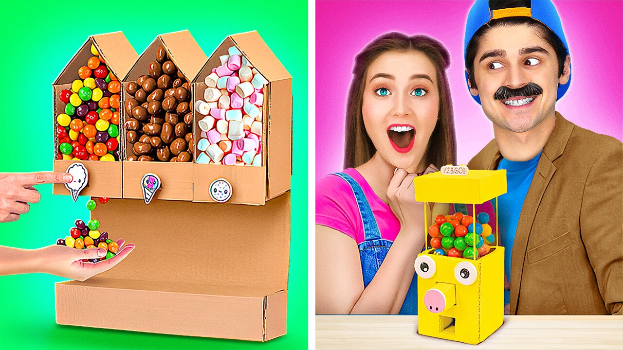 Creative Cardboard Crafts for Parents: Vending Machine for Candy!