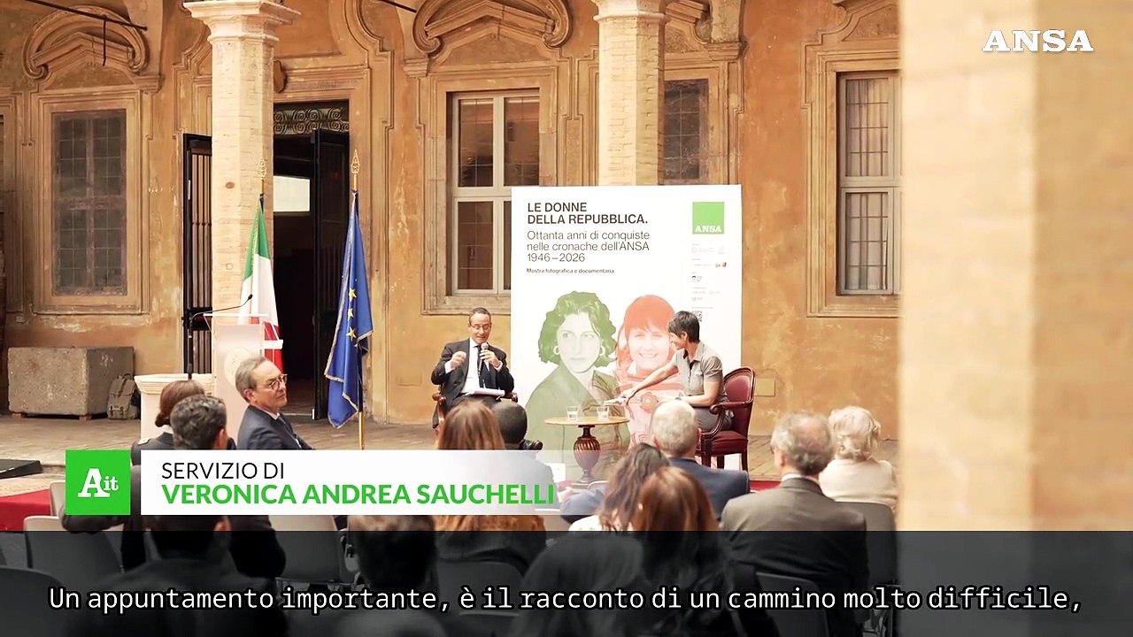 Inaugurata la mostra ANSA "Le donne della Repubblica" con Samantha Cristoforetti