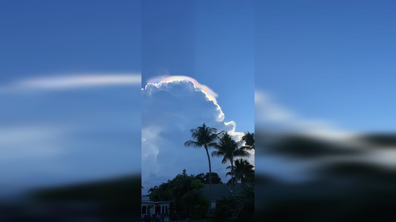 Rare Iridescent Cloud Dazzles Florida Sky