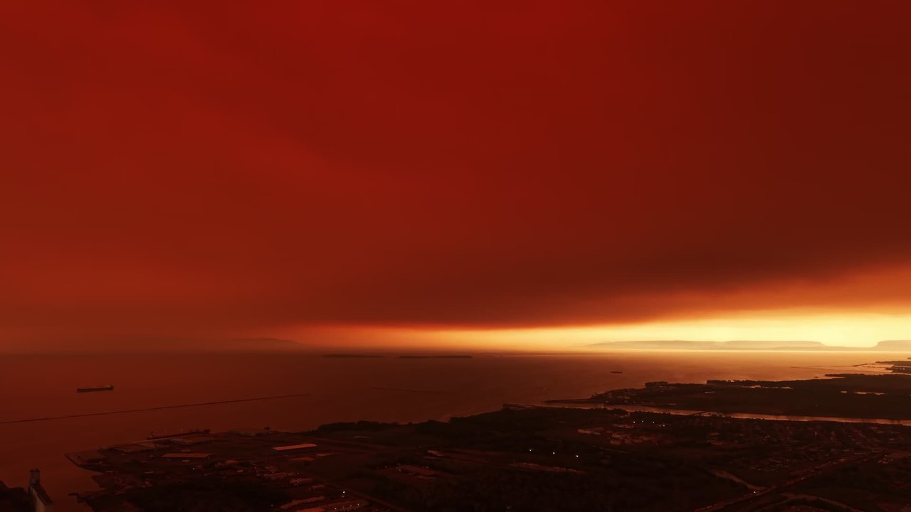 Wildfire Smoke Turns Thunder Bay Sky Deep Orange