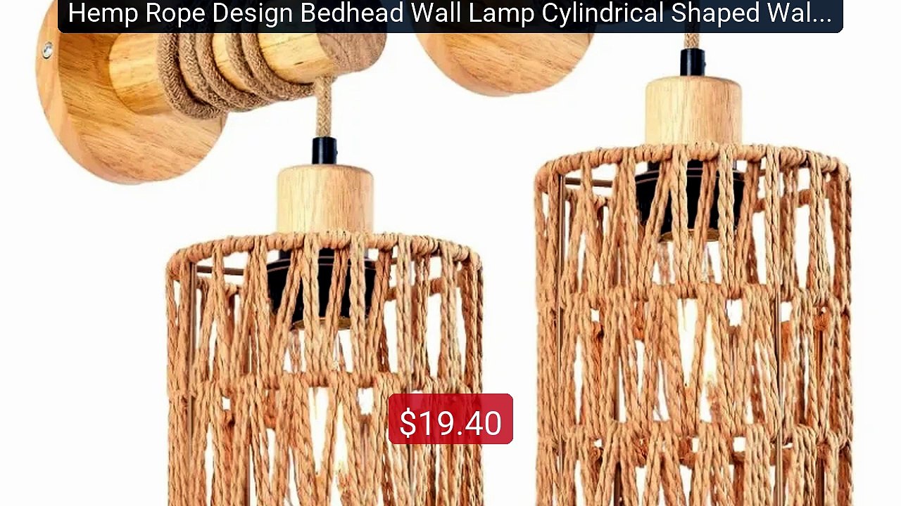 Hemp Rope Design Bedhead Wall Lamp Cylindrical Shaped Wall Light f... -- Best Deal 2026 | Shop Now!
