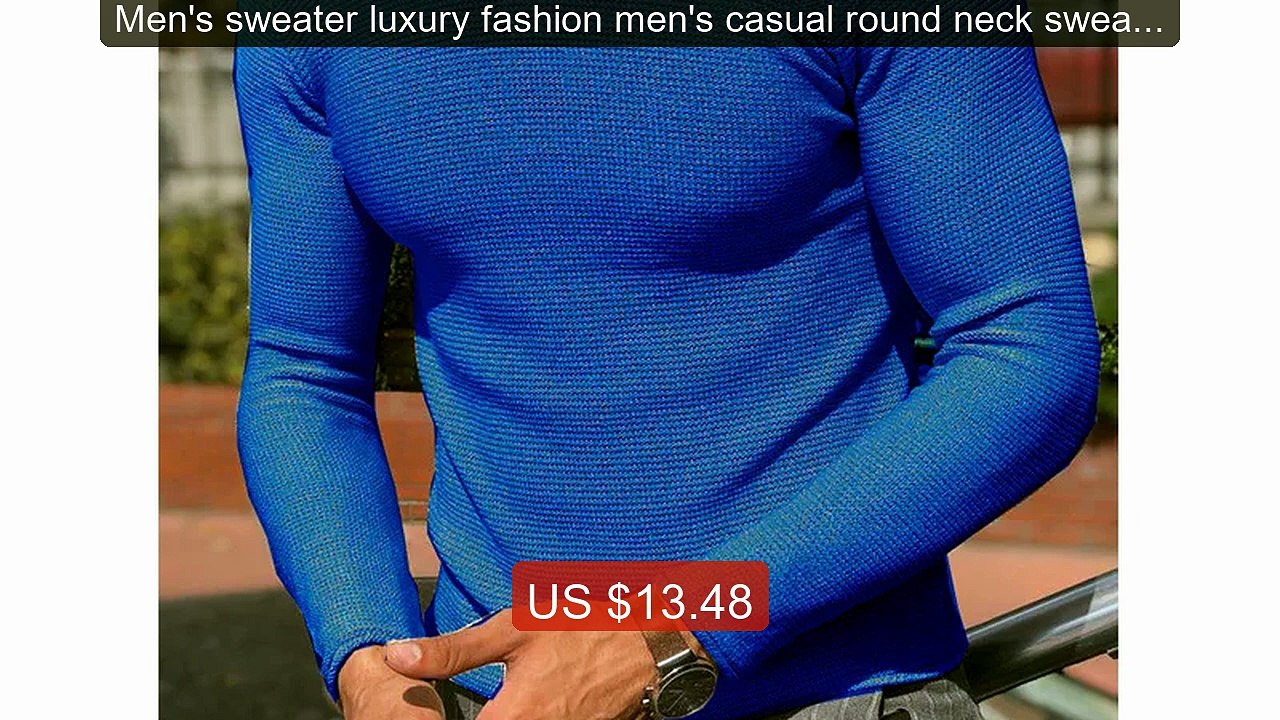 Men's sweater luxury fashion men's casual round neck sweater ... -- Amazing Value 2026 | Must Have!