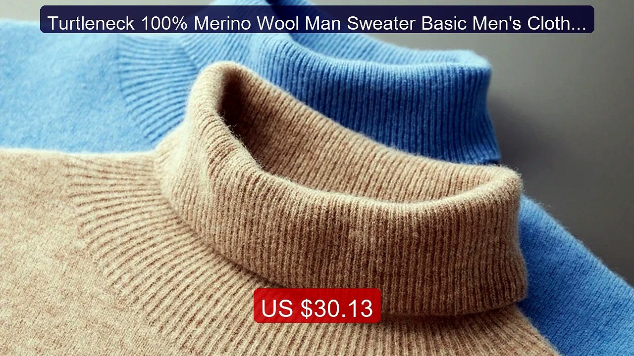 Turtleneck 100% Merino Wool Man Sweater Basic Men's Clothing A... -- Hot Deal 2026 | Limited Offer!