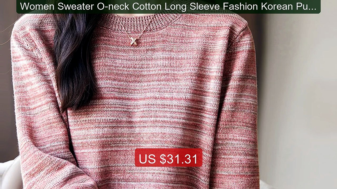 Women Sweater O-neck Cotton Long Sleeve Fashion Korean Pullovers S... -- Best Deal 2026 | Shop Now!