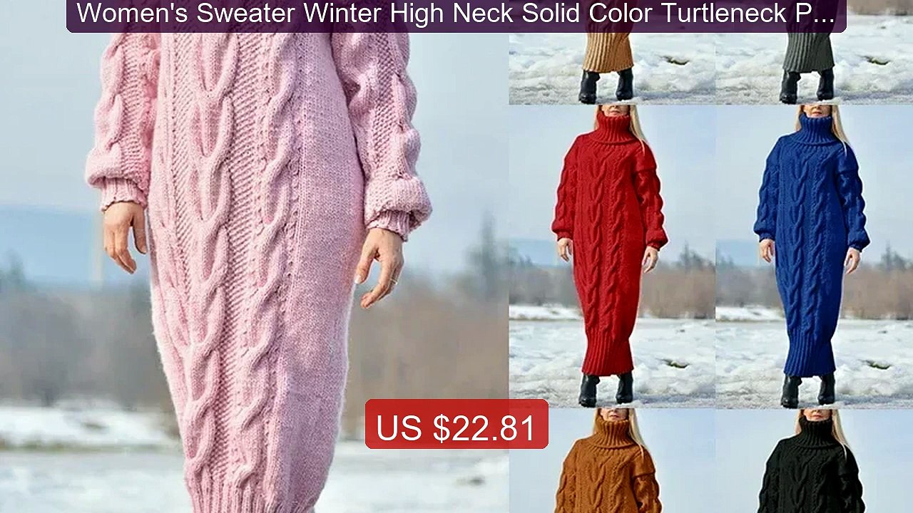 Women's Sweater Winter High Neck Solid Color Turtleneck Pullo... -- Amazing Value 2026 | Must Have!