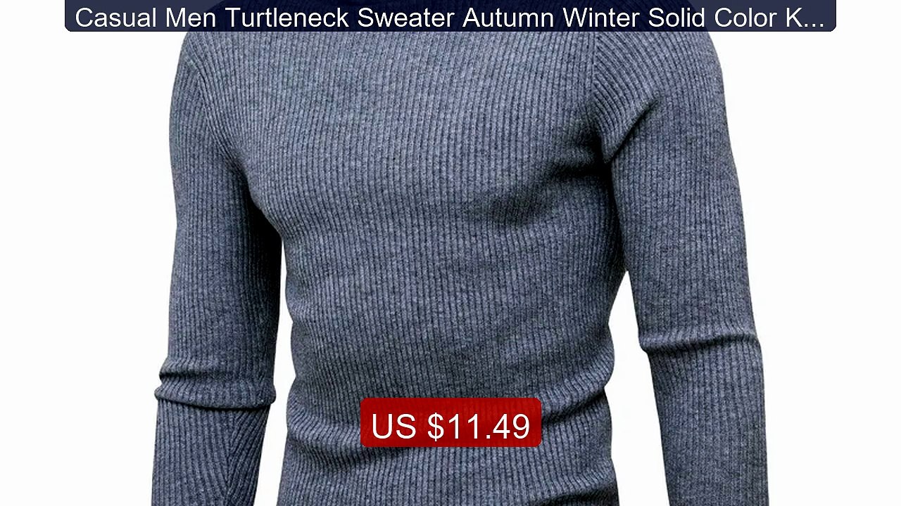 Casual Men Turtleneck Sweater Autumn Winter Solid Color Knitted Sli... -- Top Rated 2026 | Buy Now!
