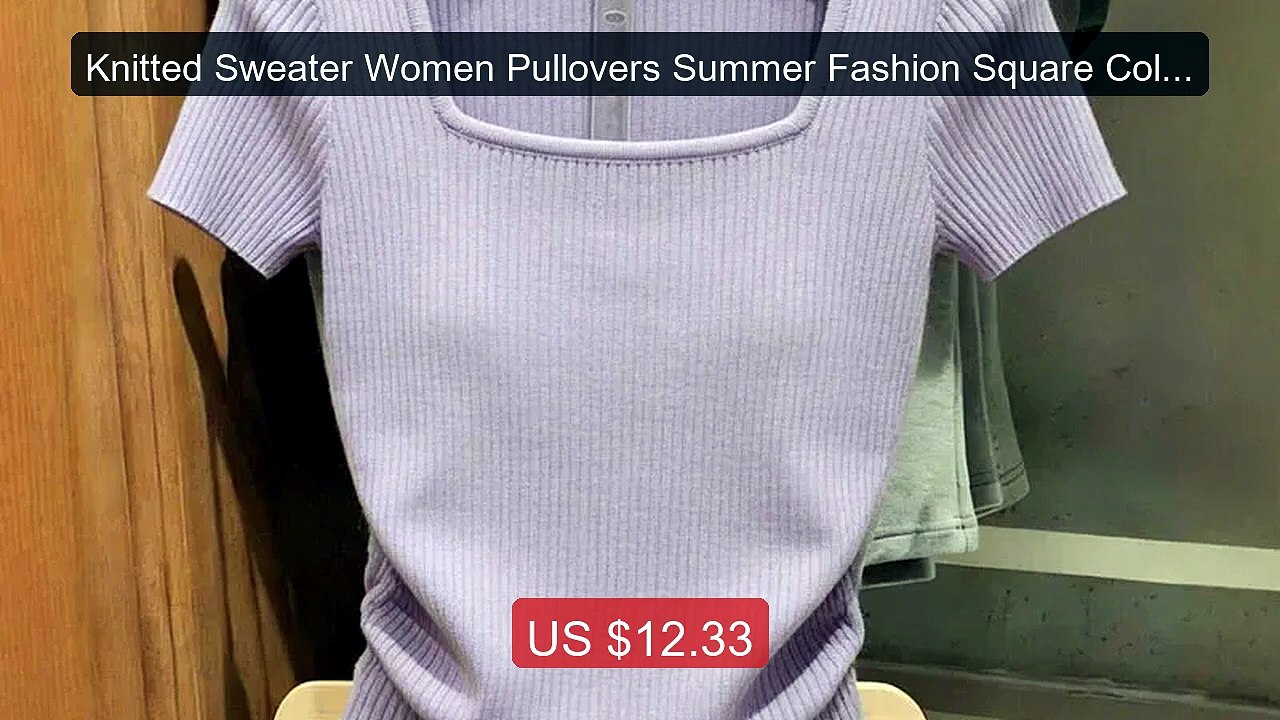 Knitted Sweater Women Pullovers Summer Fashion Square Collar K... -- Best Buy 2026 | Great Quality!