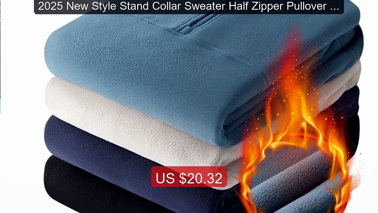 2025 New Style Stand Collar Sweater Half Zipper Pullover Lo... -- Top Pick 2026 | Unbeatable Price!