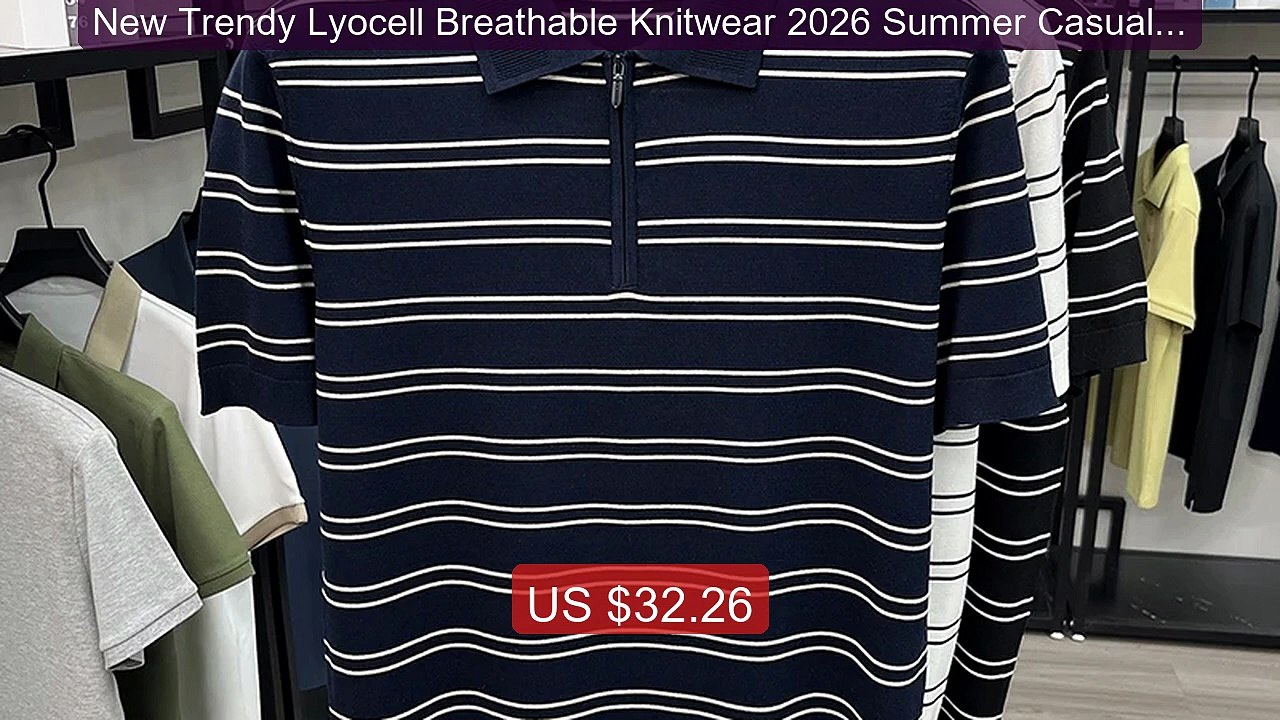 New Trendy Lyocell Breathable Knitwear 2026 Summer Casual Striped L... -- Top Rated 2026 | Buy Now!