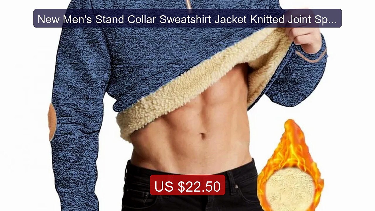 New Men's Stand Collar Sweatshirt Jacket Knitted Joint Splicin... -- Hot Deal 2026 | Limited Offer!