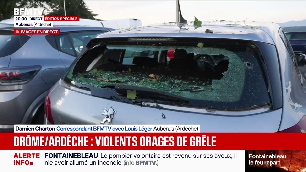 "J'ai vu des grêlons de cinq ou six centimètres": dans l'Ardèche, les premiers dégâts des orages de grêle constatés