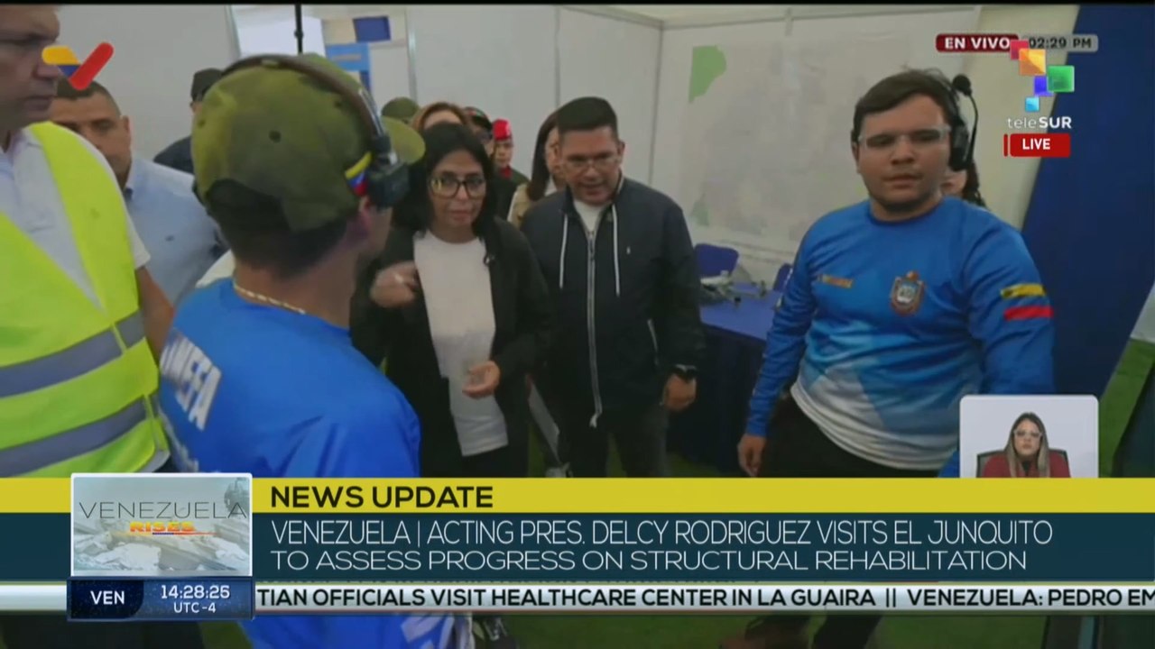 Acting President Delcy Rodriguez visits El Junquito
