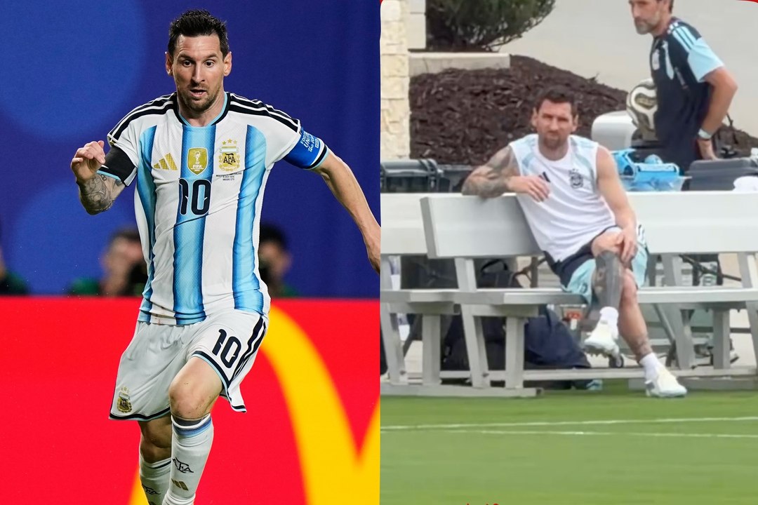 Messi was seen taking in his final moments with Argentina