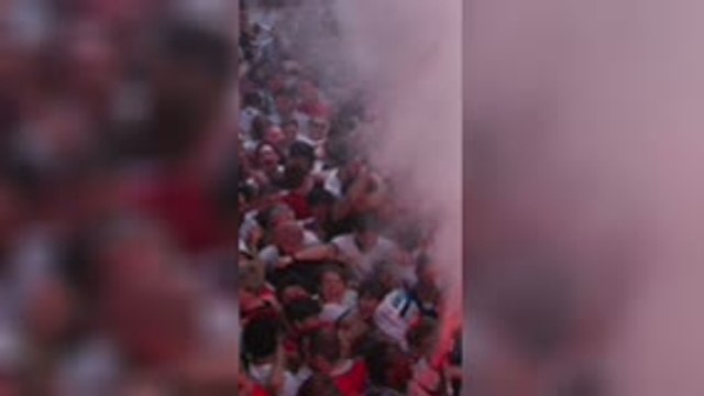 England fans go wild as they lead v Argentina
