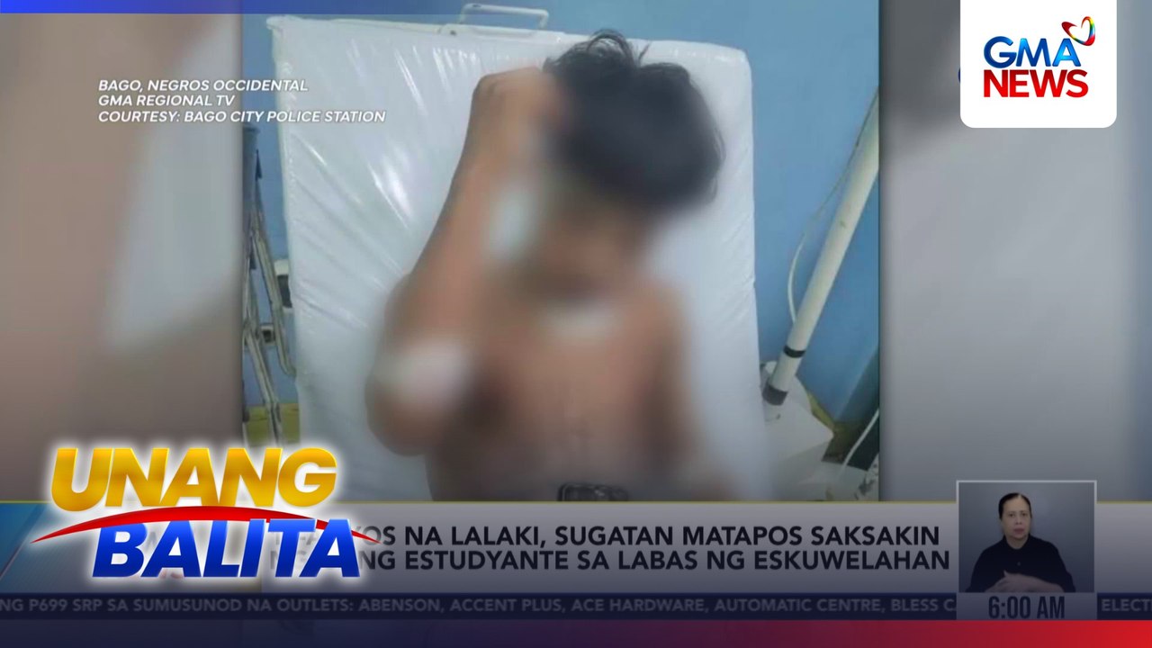 16-anyos na lalaki, sugatan matapos saksakin ng isang estudyante sa labas ng eskuwelahan | Unang Balita