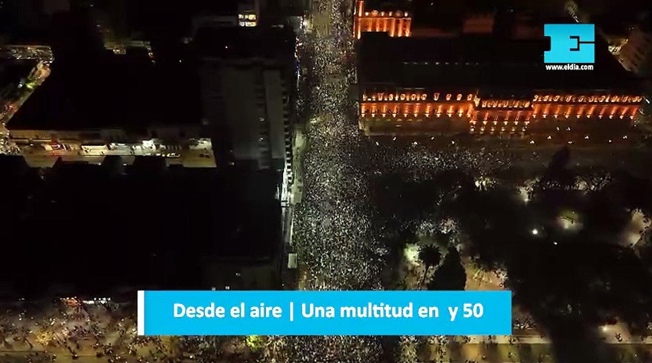 Desde el aire - Festejo multitudinario en 7 y 50