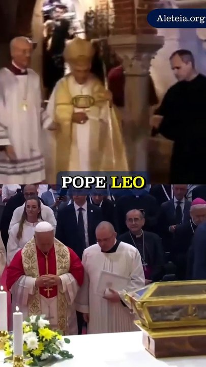 Pope Leo with  St. Augustine.
