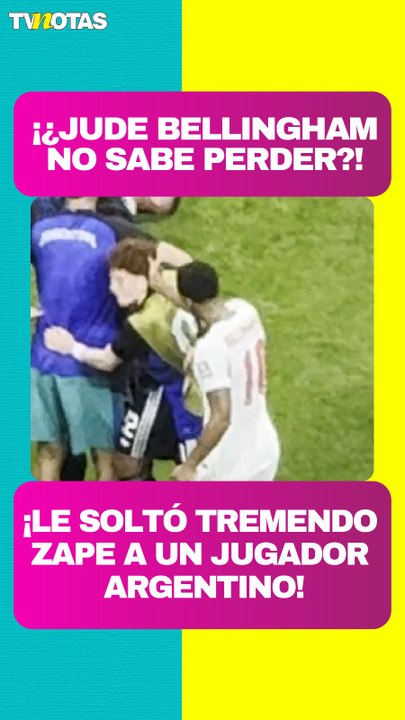 ¿Agresión? Jude Bellingham propinó tremendo zape a Valentín Barco tras el Inglaterra vs Argentina