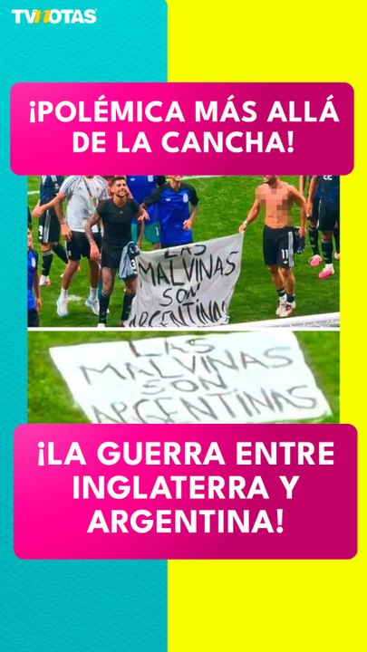 ¿Habrá sanción? Futbolistas argentinos sacaron manta con la leyenda "Las Malvinas son argentinas"