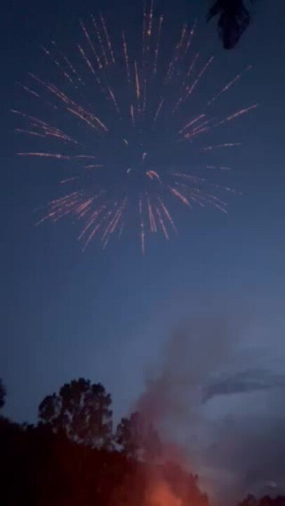 Woman Screams After Firework Misfires