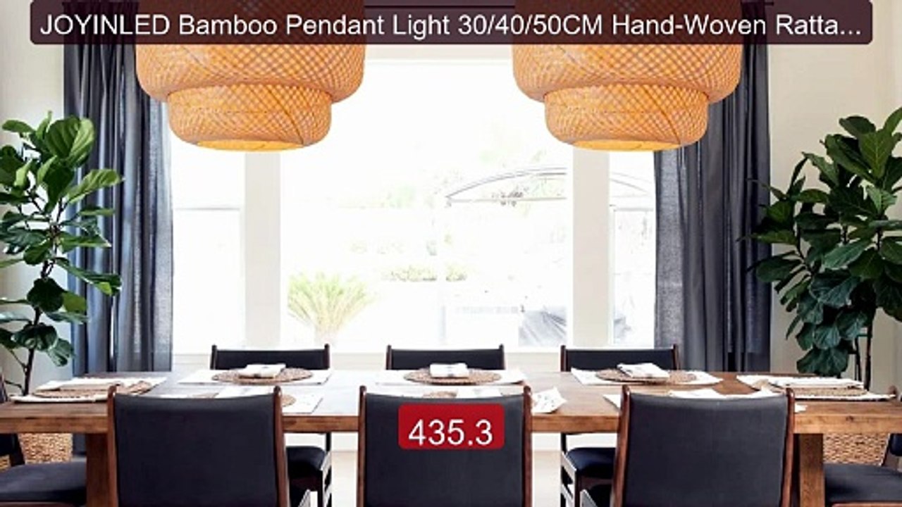 JOYINLED Bamboo Pendant Light 30/40/50CM Hand-Woven Rattan Han... -- Hot Deal 2026 | Limited Offer!