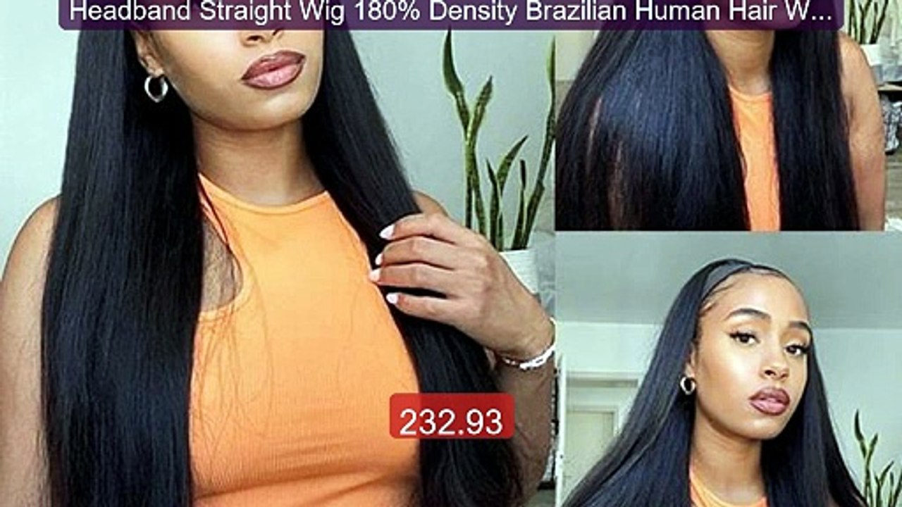 Headband Straight Wig 180% Density Brazilian Human Hair Wigs F... -- Hot Deal 2026 | Limited Offer!