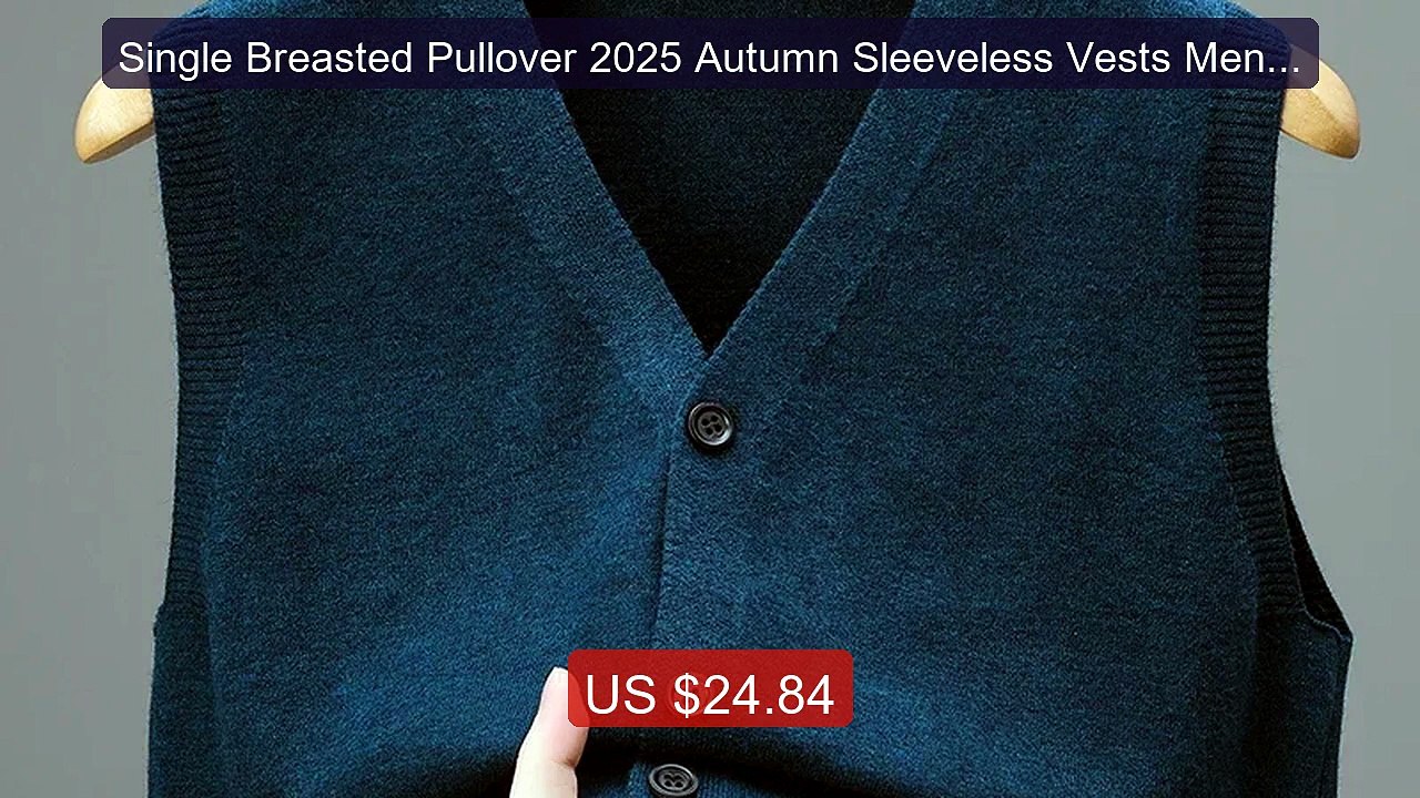Single Breasted Pullover 2025 Autumn Sleeveless Vests Men Work... -- Best Buy 2026 | Great Quality!