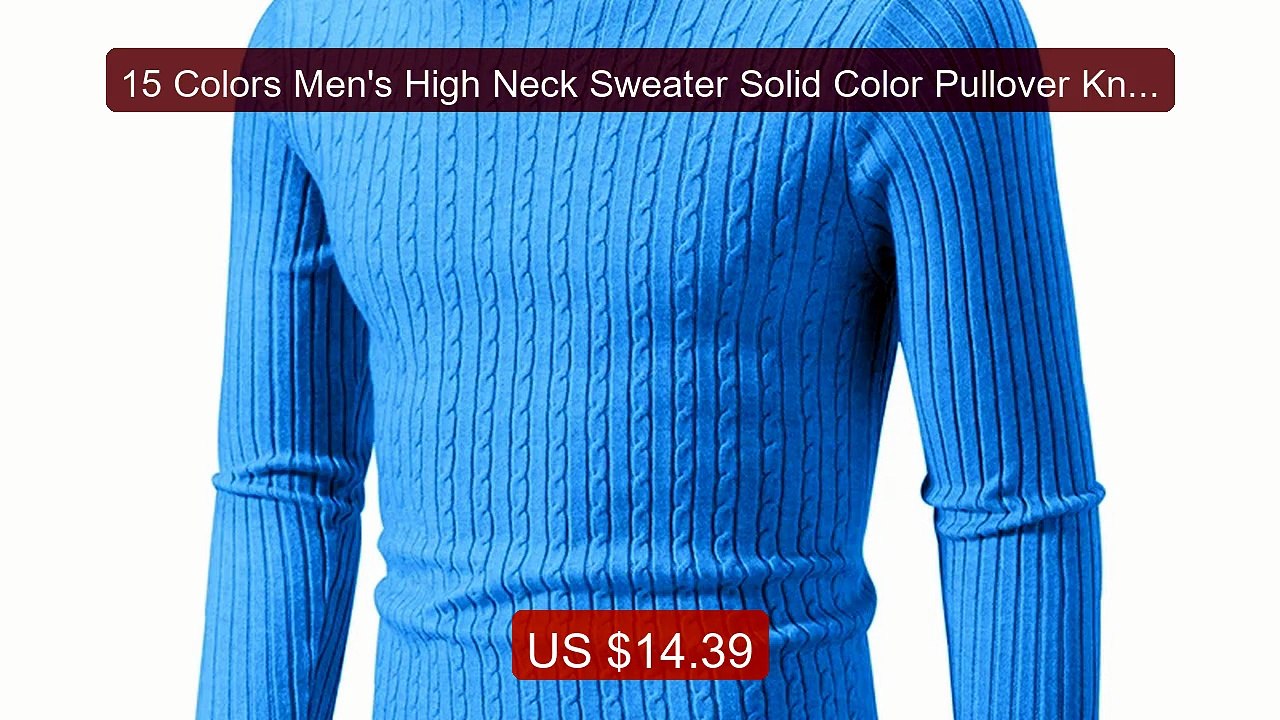 15 Colors Men's High Neck Sweater Solid Color Pullover Knit... -- Top Pick 2026 | Unbeatable Price!