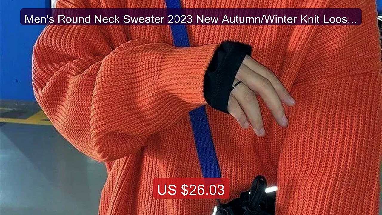 Men's Round Neck Sweater 2023 New Autumn/Winter Knit Loose and... -- Best Buy 2026 | Great Quality!