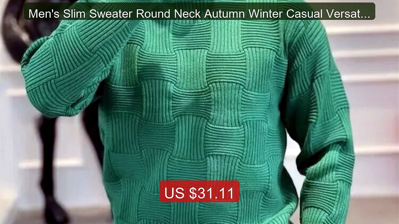 Men's Slim Sweater Round Neck Autumn Winter Casual Versatile Pullov... -- Top Rated 2026 | Buy Now!