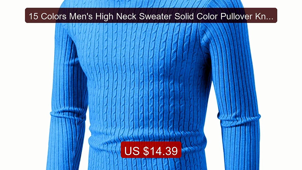 15 Colors Men's High Neck Sweater Solid Color Pullover Knit... -- Top Pick 2026 | Unbeatable Price!