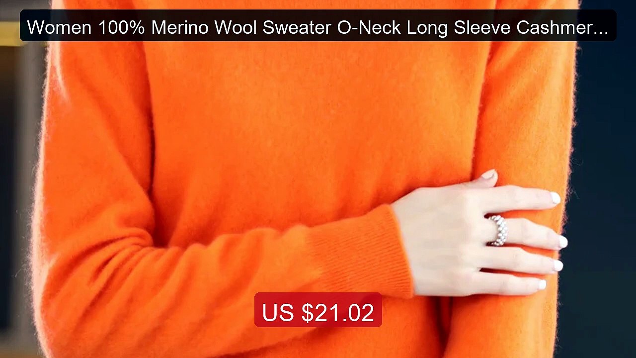 Women 100% Merino Wool Sweater O-Neck Long Sleeve Cashmere Kn... -- Amazing Value 2026 | Must Have!