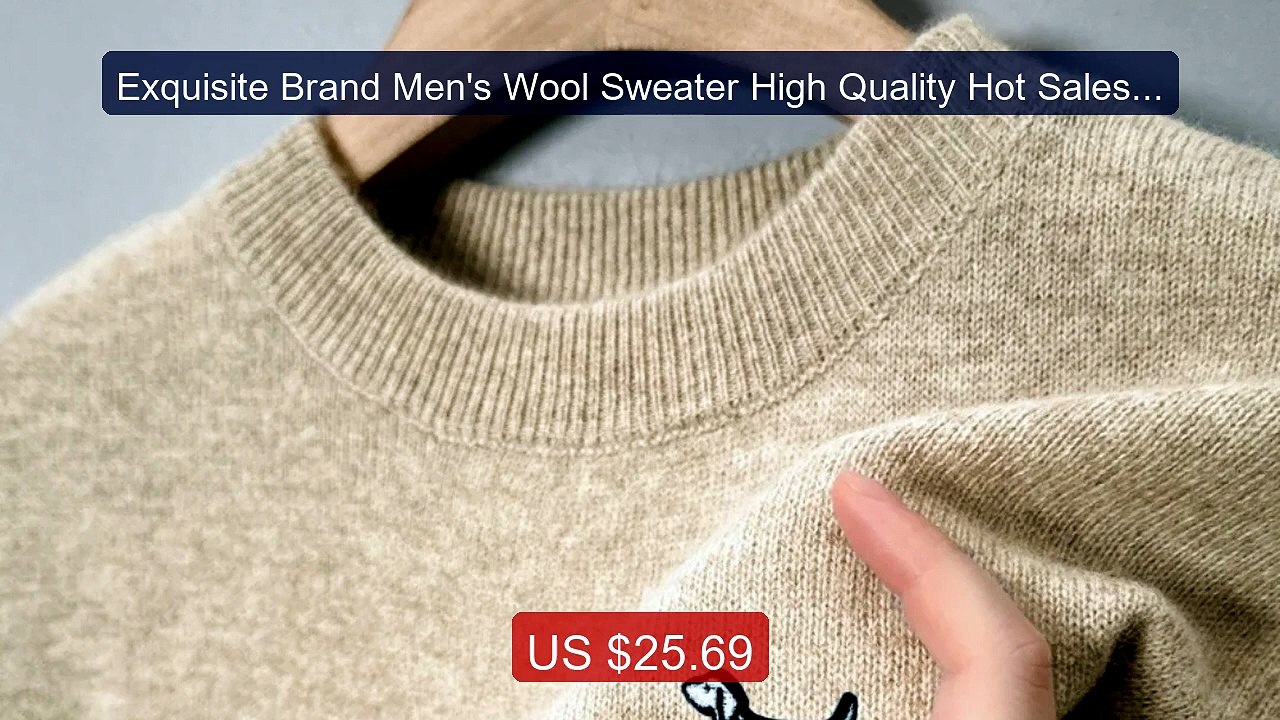 Exquisite Brand Men's Wool Sweater High Quality Hot Sales Dog Embro... -- Top Rated 2026 | Buy Now!