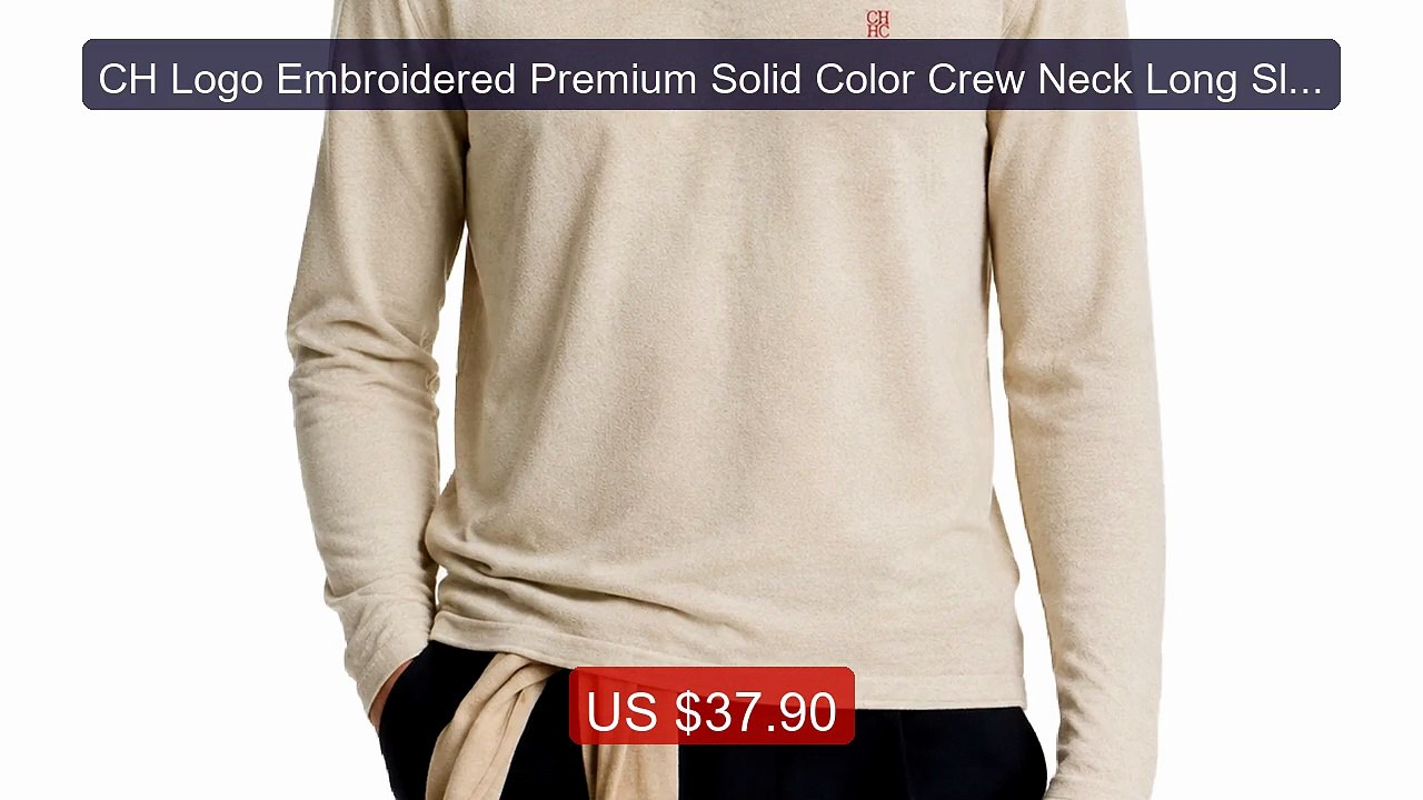 CH Logo Embroidered Premium Solid Color Crew Neck Long Slee... -- Top Pick 2026 | Unbeatable Price!