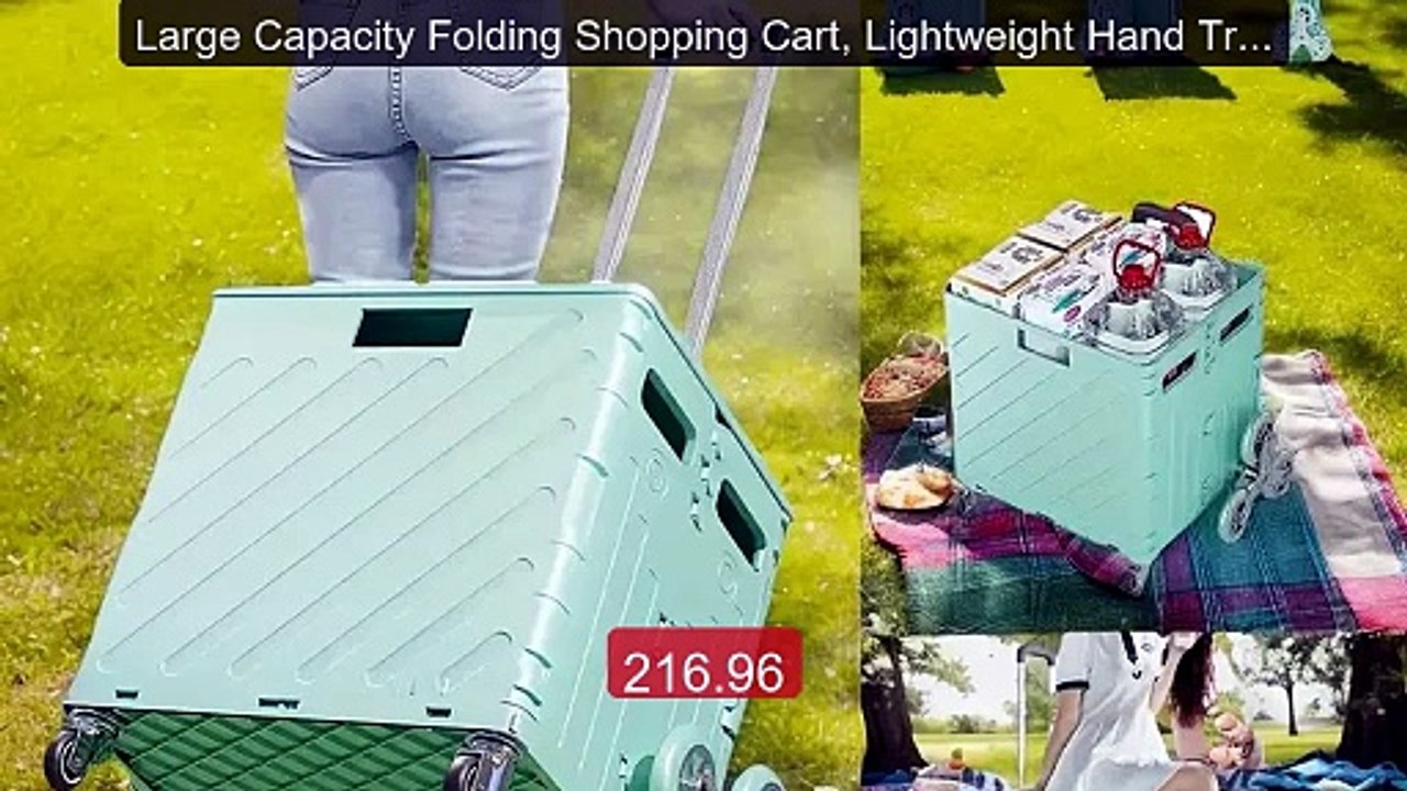 Large Capacity Folding Shopping Cart, Lightweight Hand Truck with S... -- Top Rated 2026 | Buy Now!